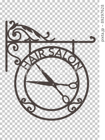 ヘアサロンのレトロなアイアン看板 89297628