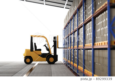 Forklift in warehouse 89299339