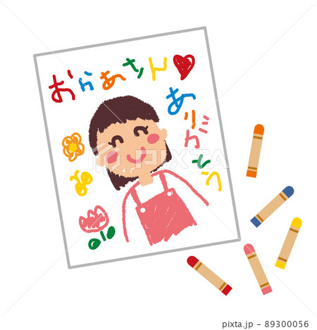 母の日の似顔絵とクレヨン 89300056
