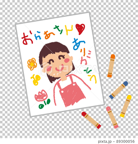 母の日の似顔絵とクレヨン 89300056