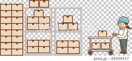 用小推車搬運行李的女工。 89300417