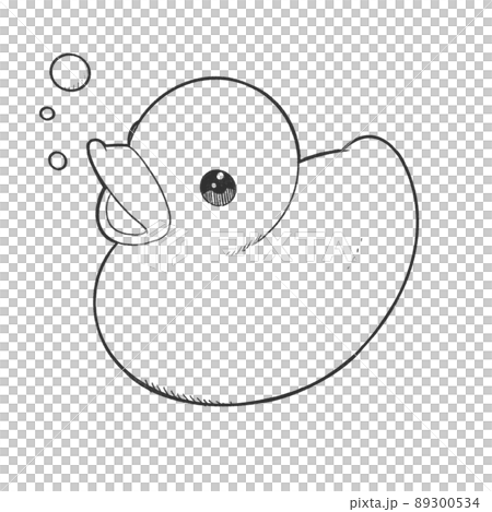 アヒルのおもちゃのイラスト モノクロ アヒルのおもちゃのイラスト モノクロ 89300534
