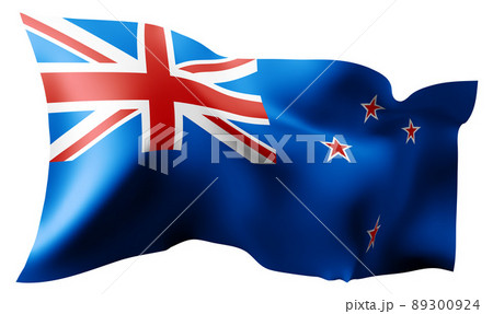 New Zealand waving flag on White background New Zealand waving flag on White background 89300924