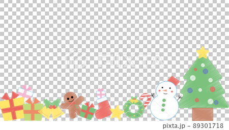 クリスマスイラスト　鉛筆画風　横サイズ 89301718