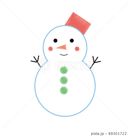 クリスマスイラスト　鉛筆画風　雪だるま 89301722