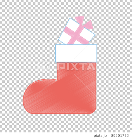 クリスマスイラスト　鉛筆画風　プレゼントと長靴 89301723