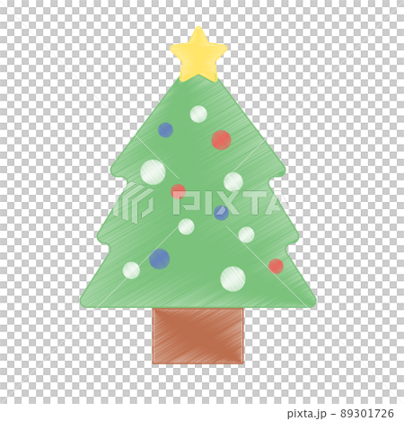 クリスマスイラスト　鉛筆画風　クリスマスツリー 89301726