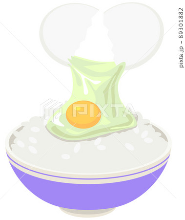 卵をご飯にかけるイラスト 卵をご飯にかけるイラスト 89301882