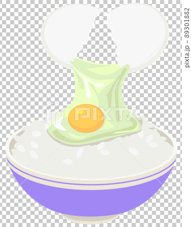 卵をご飯にかけるイラスト 卵をご飯にかけるイラスト 89301882