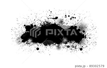 Paint stains black blotch background. Grunge Design Element. Brush Strokes. Frame for text. Vector illustration Paint stains black blotch background. Grunge Design Element. Brush Strokes. Frame for text. Vector illustration 89302579