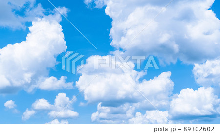 Blue sky and white clouds abstract background. Copy space nature and environment concept. 89302602