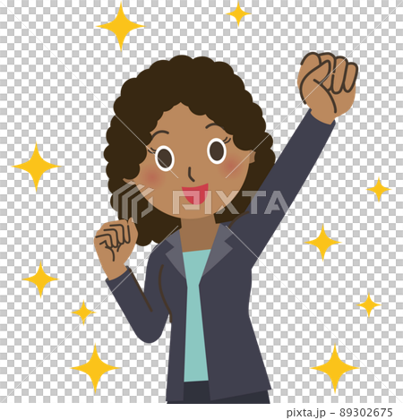 A female office worker who works hard in a guts pose A female office worker who works hard in a guts pose 89302675