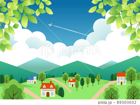 ノーマル版夏の里山背景ヨコ ノーマル版夏の里山背景ヨコ 89303032