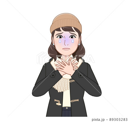 防寒対策している女性 防寒対策している女性 89303283