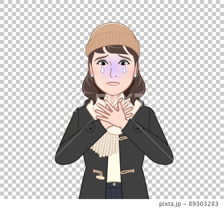 防寒対策している女性 防寒対策している女性 89303283