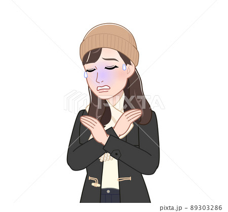 防寒対策している女性 89303286