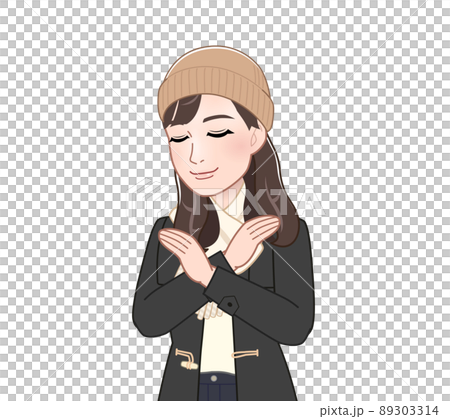 婦女採取措施抵禦寒冷 89303314