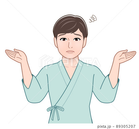 和服を着た若いイケメンの男性 89305207