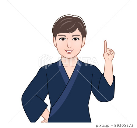 和服を着た若いイケメンの男性 89305272