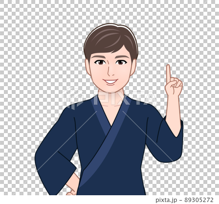 和服を着た若いイケメンの男性 89305272