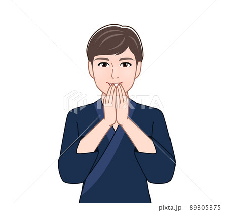 和服を着た若いイケメンの男性 89305375