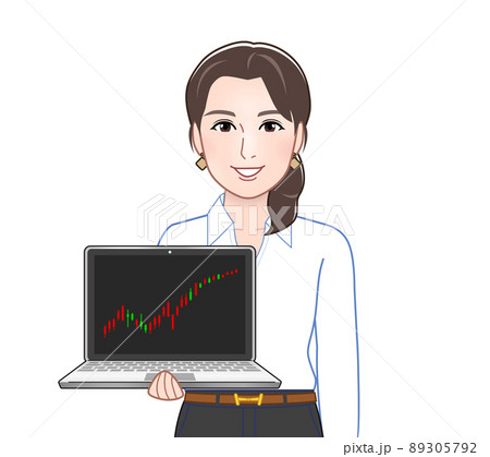 アイテムを持つ若い女性 89305792