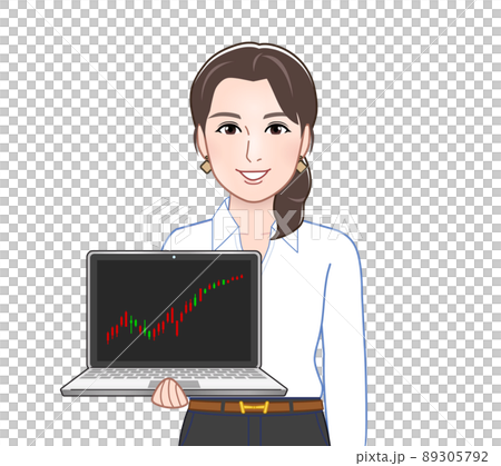 アイテムを持つ若い女性 89305792