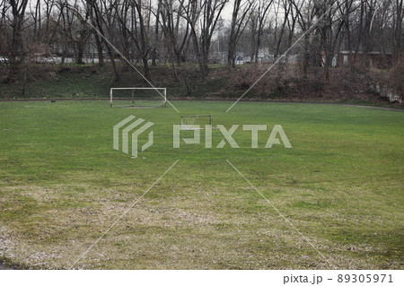 Abandoned football field Abandoned football field 89305971