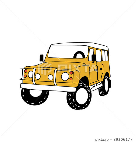 4WD車 キャンプ 黄色 4WD車 キャンプ 黄色 89306177