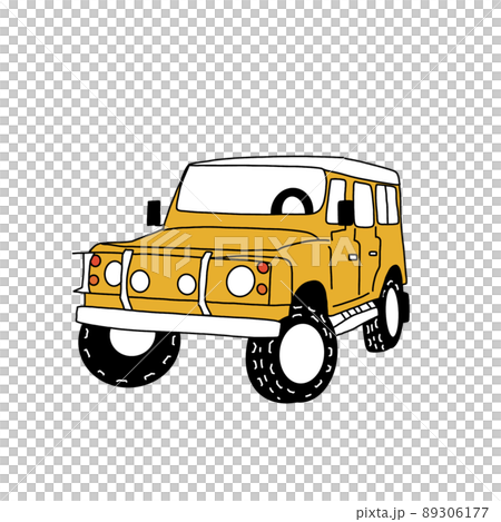 4WD車 キャンプ 黄色 4WD車 キャンプ 黄色 89306177