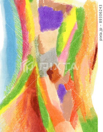 クレヨン、色鉛筆で描いた秋の配色の背景テクスチャ_縦 クレヨン、色鉛筆で描いた秋の配色の背景テクスチャ_縦 89306243