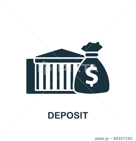 Deposit icon. Monochrome simple Banking icon for templates, web design and infographics 89307285