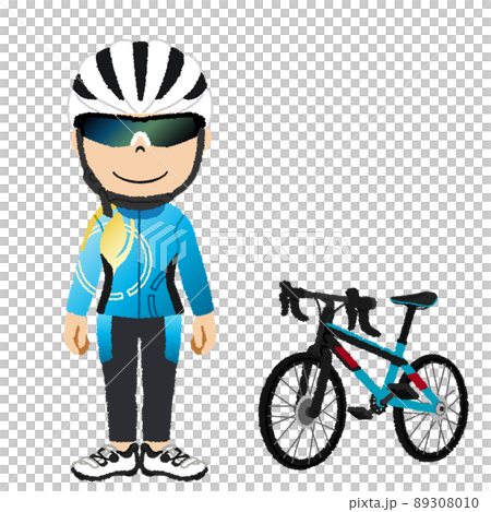 サイクリングのイラストのイラスト素材