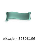 Pale green ribbon banner from ribbons or paper. Scroll of parchment 89308166