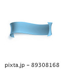 Pale blue ribbon banner from ribbons or paper. Scroll of parchment 89308168