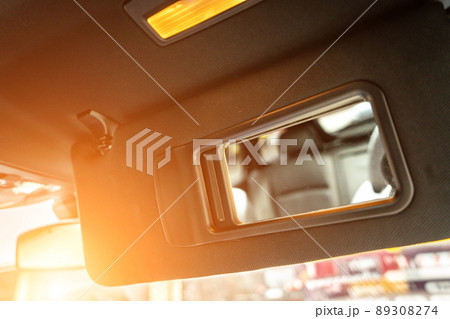 Side car mirror close-up. Details of business car 89308274