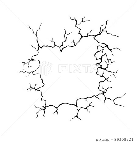 Frame made of cracks on a white background. Vector illustration 89308521