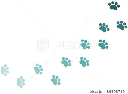 動物が歩いた形跡の肉球イラスト 89308710