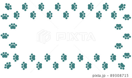 動物が歩いた形跡の肉球イラストのイラスト素材