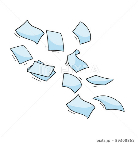 Paper files of documents fall down. Flying sheets. Blank sheet. Paper files of documents fall down. Flying sheets. Blank sheet. 89308865