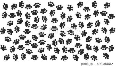 無数にある動物が歩いた肉球の足形 無数にある動物が歩いた肉球の足形 89308882