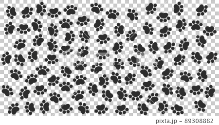 無数にある動物が歩いた肉球の足形 無数にある動物が歩いた肉球の足形 89308882