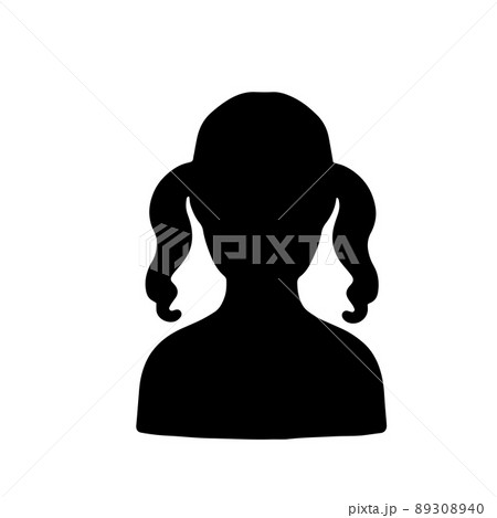 女性のアイコン シルエット ツインテール 黒 女性のアイコン シルエット ツインテール 黒 89308940