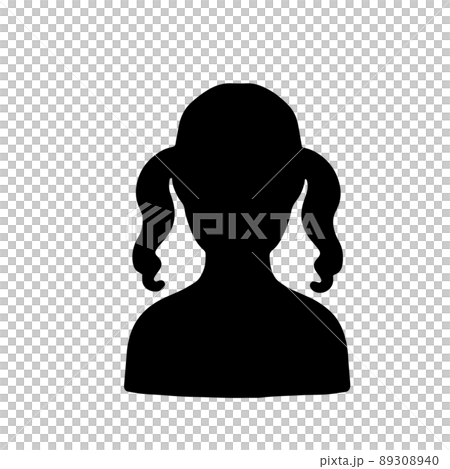 女性のアイコン シルエット ツインテール 黒 女性のアイコン シルエット ツインテール 黒 89308940