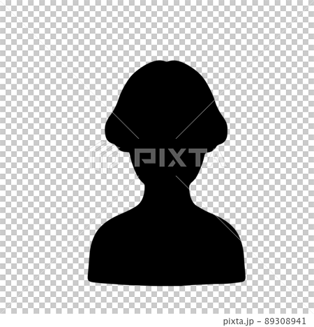 Female icon silhouette short hair black Female icon silhouette short hair black 89308941