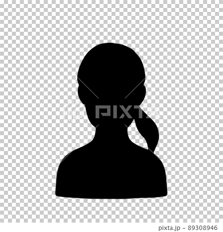 女性のアイコン シルエット ひとつ結び 黒 女性のアイコン シルエット ひとつ結び 黒 89308946