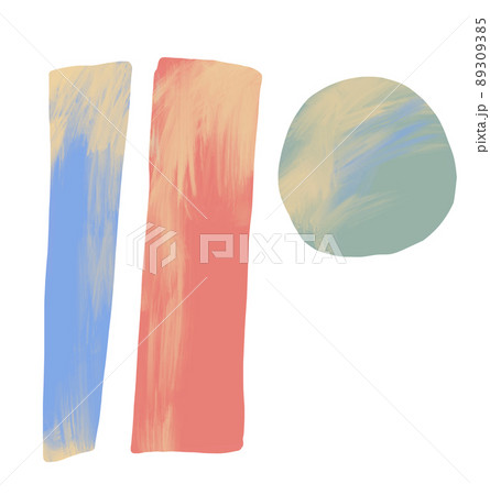 Boho free form shape with oil painting texture pastel color illustration 89309385