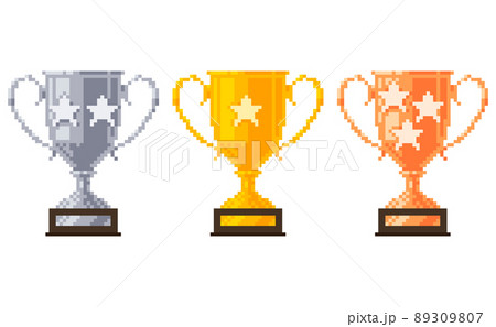 gold silver bronze trophy