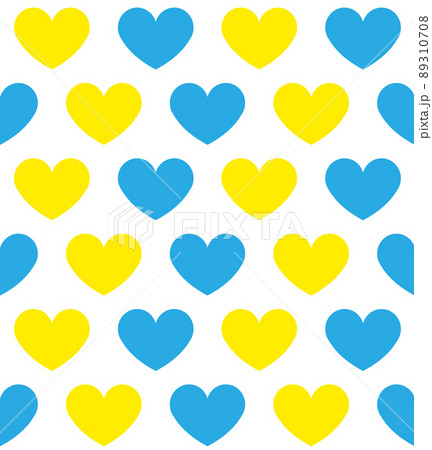 Vector seamless pattern of ukraine flag hearts 89310708
