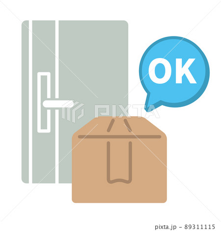 置き配イラスト  OK　ダンボール 89311115